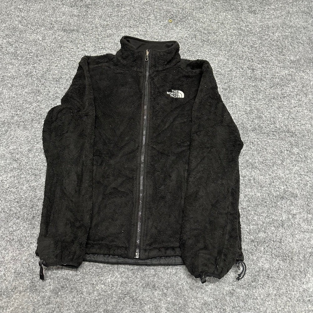 The North Face Fleece Jacket Womens Size M Black Full Zip Osito High Pile Soft